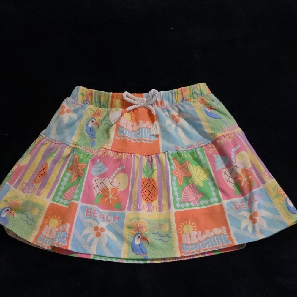 Vibrant Tropical Print Skirt